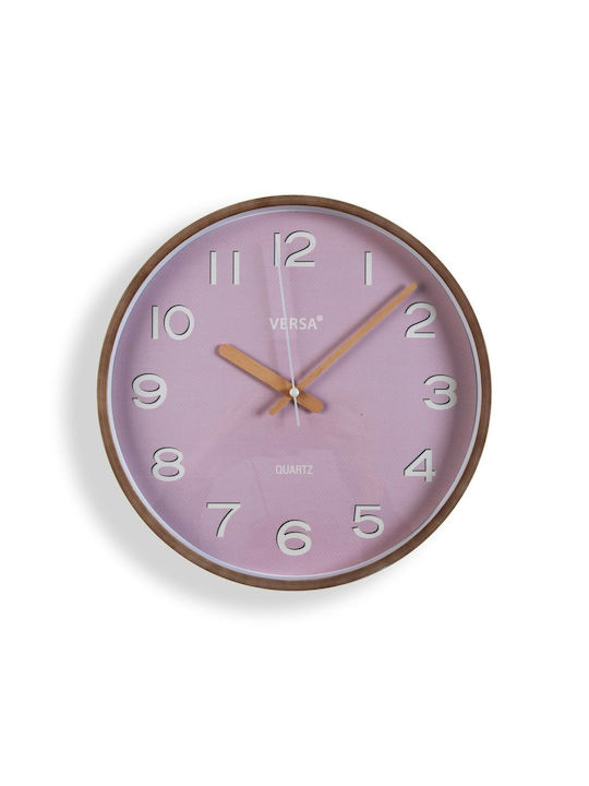 Wall Clock Plastic Pink