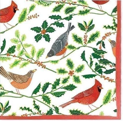 Caspari Christmas Napkins White L12.5xW12.5cm.