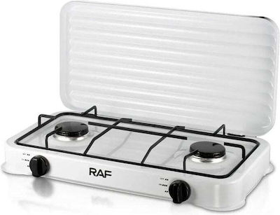 Raf Liquid Gas Countertop Double Burner White