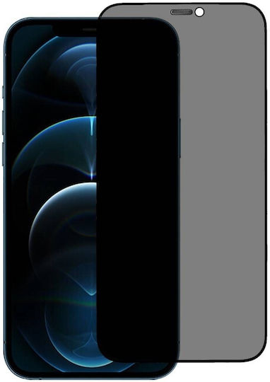 Techwave 5D Пълно лепило Поверителност Закалено стъкло за цялото лице Черен (iPhone 12 / 12 ProXiaomi 12 Pro)