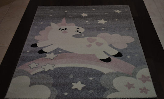 Alexander Carpets Детско килимче Еднорог Сив 200x290см