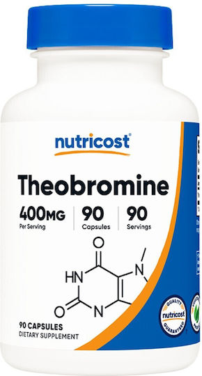 Nutricost Theobromine 400mg Добавка за Памет и Концентрация 90 Капсули