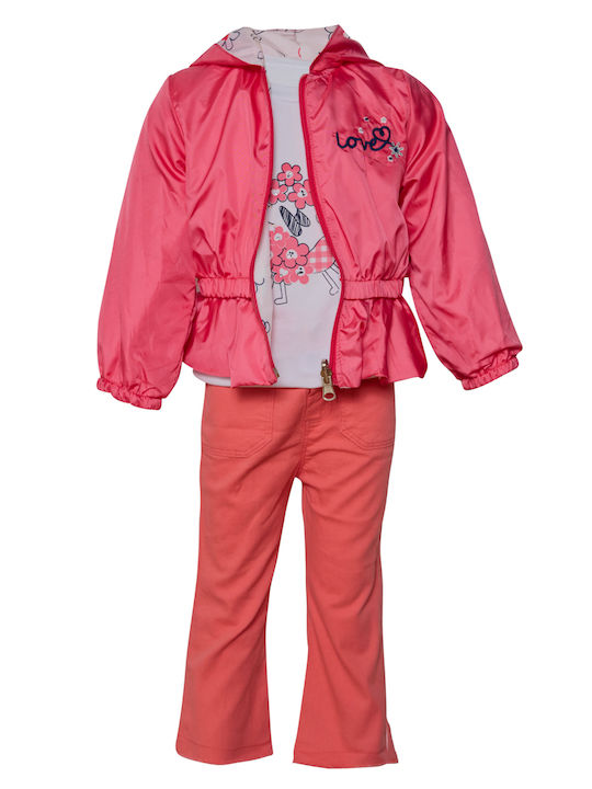 Restart for kids Kids Set with Pants & Jacket Winter 3pcs Pink