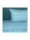 Astron Italy Σετ Σεντόνια Μονά Βαμβακερά Penguins Aqua 175x260cm