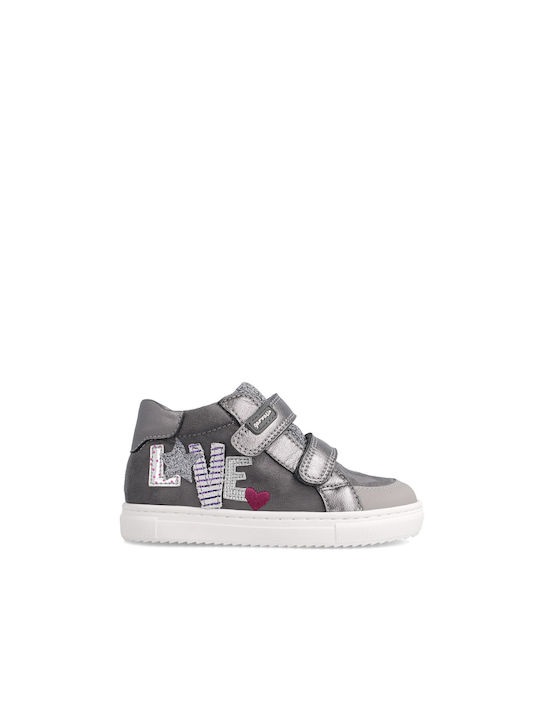 Garvalin Kids Sneakers High with Scratch Silver