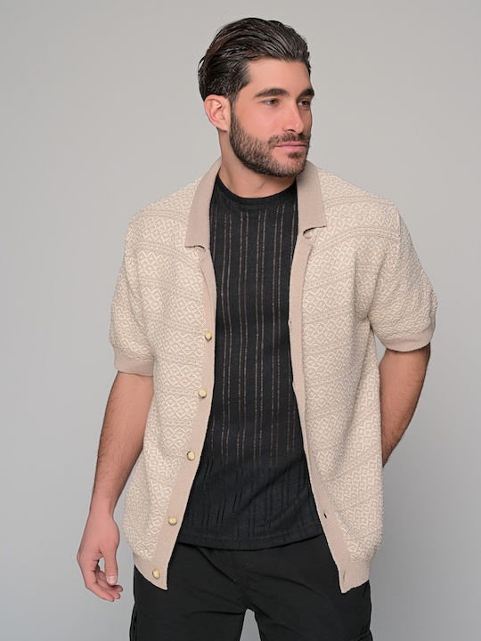 Tropical Herren Strickjacke Beige