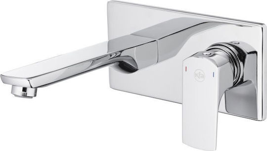 KFA Set Mischer & Auslauf für Wandmontage für für Waschbecken Silber