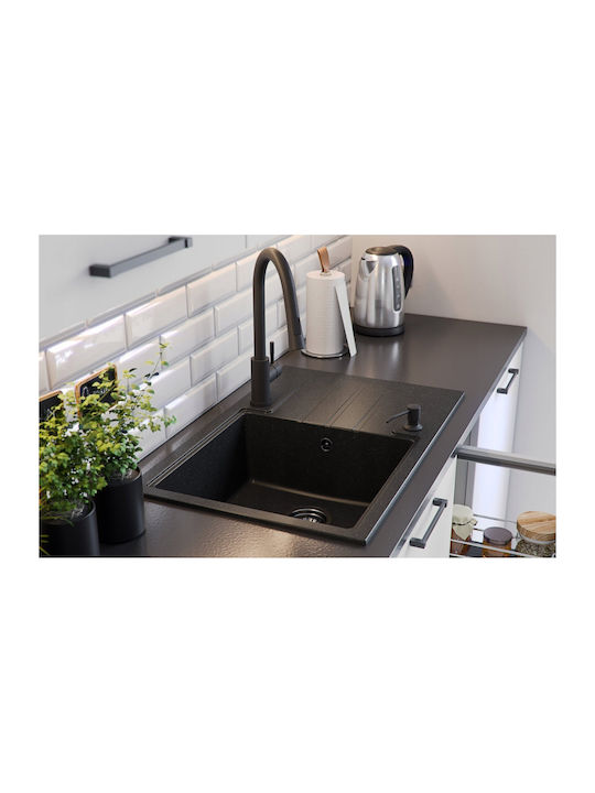 GraniteQ Aufgesetztes Waschbecken Porzellan 78x50x20cm Black