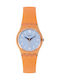 Swatch Swatch Γυναικείο Ρολόι Μπαταρίας με Πορτοκαλί Καουτσούκ Λουράκι