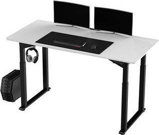 Γραφείο Gaming Uplift με Ρυθμιζόμενο Ύψος 160x75x76εκ. White