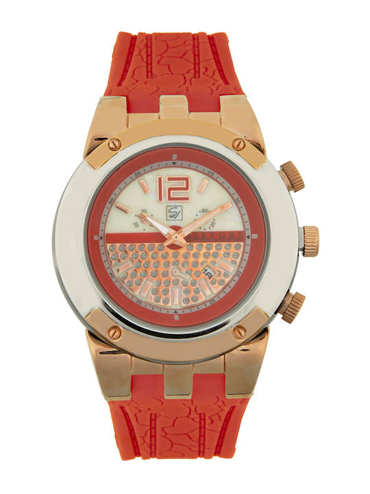 Sava Jewellery Ceas de Damă cu Portocaliu Curea din Cauciuc