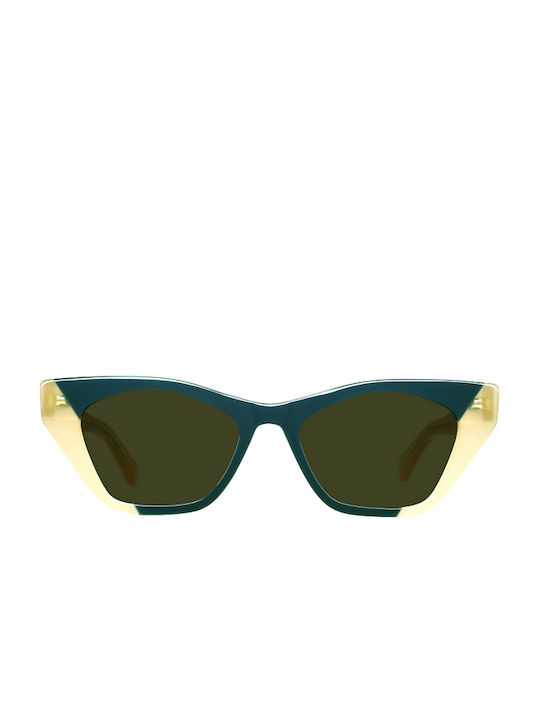 Zeus & Dione Aesop Women's Sunglasses with C2 Plastic Frame and Green Lens