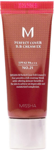 Missha Perfect Cover BB PA+++ No.21 Light Beige Κρέμα Προσώπου Ημέρας με SPF42 για Ενυδάτωση, Ατέλειες & Λάμψη με Υαλουρονικό Οξύ & Κολλαγόνο 20ml
