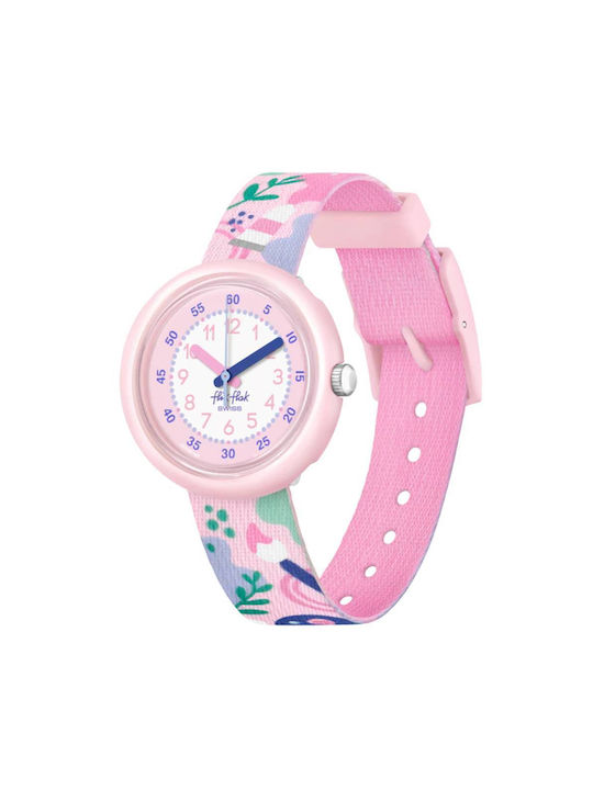 FlikFlak Kids Analog Watch Lover with Fabric Strap Pink