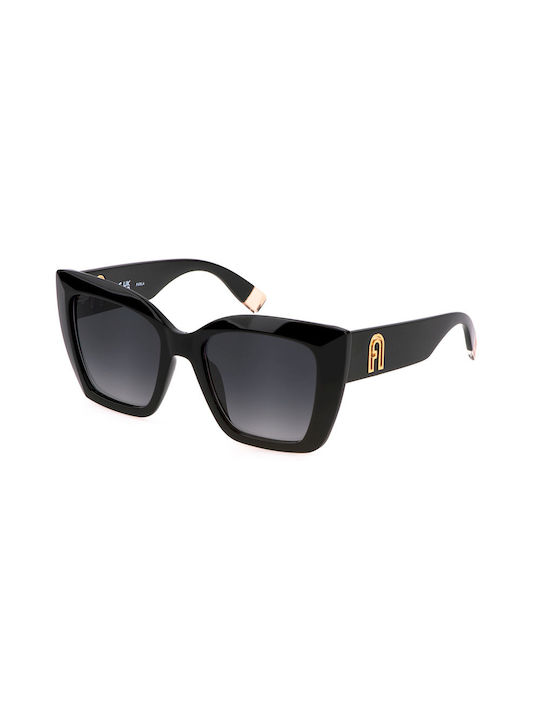 Furla Sonnenbrillen mit Schwarz Rahmen und Schwarz Verlaufsfarbe Linse SFU710 0700