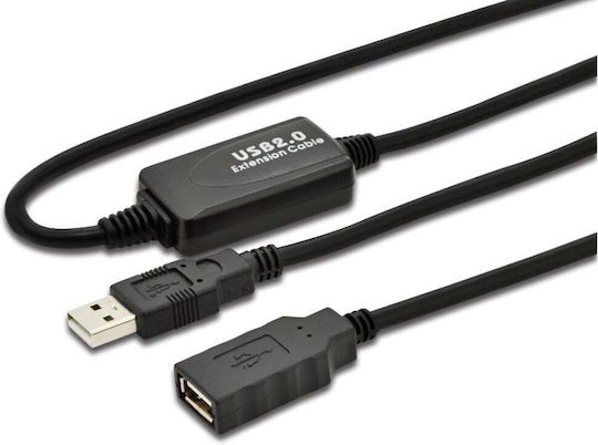 Microconnect USB 2.0 Кабел USB-A мъжки - USB-A женски Черен 10м USB2.0AAF10A