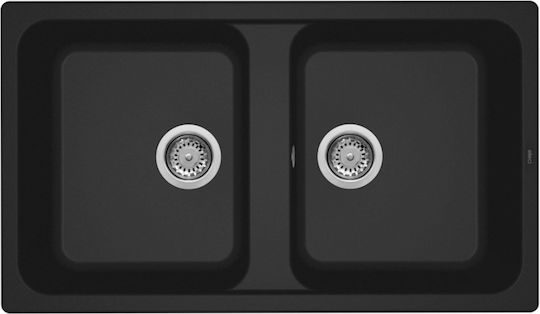 Elleci Life 450 Ένθετος Νεροχύτης από Συνθετικό Γρανίτη Μ86xΠ50cm Nero