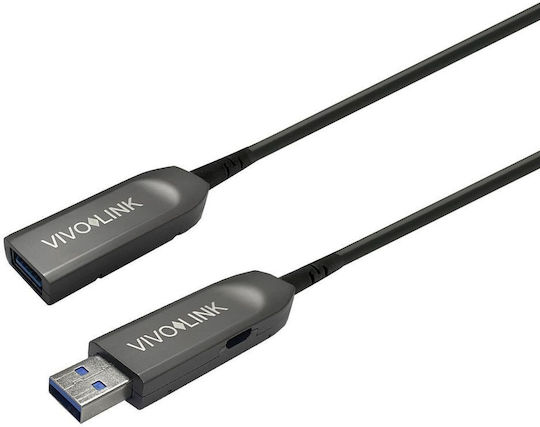 Vivolink USB 3.0 Кабел USB-A мъжки - USB-B женски Черен 40м PROUSB3AAF40