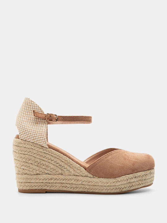 Luigi Women's Synthetic Leather Platform Espadrilles Brown