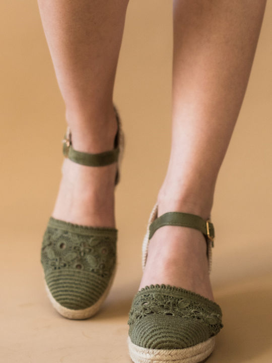 Platforme Damă în Stil Espadrile Verzi