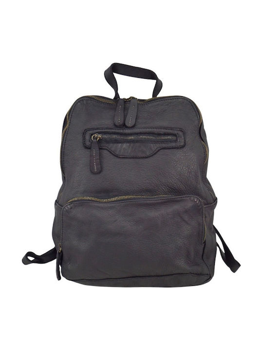 Leather Women's Bag Backpack Black