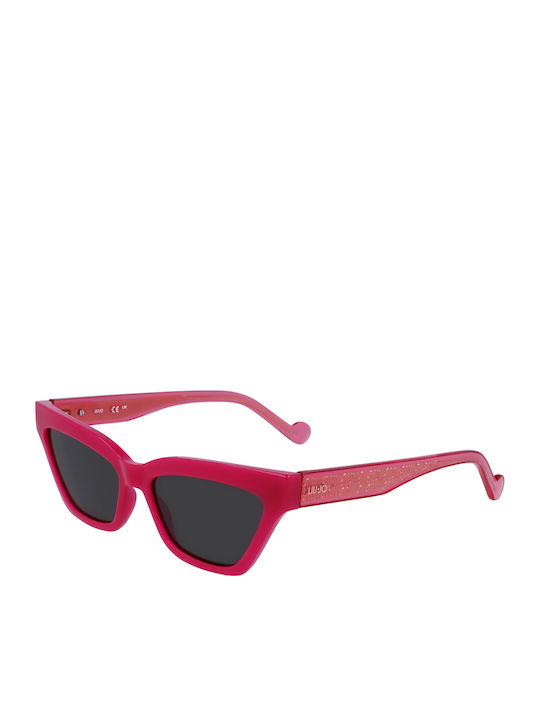 Liu Jo Women's Sunglasses with Pink Plastic Frame and Gray Lens