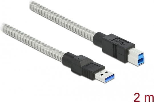 DeLock USB 2.0 Kabel USB-A-Stecker - USB-B-Stecker Silber 2m 86779