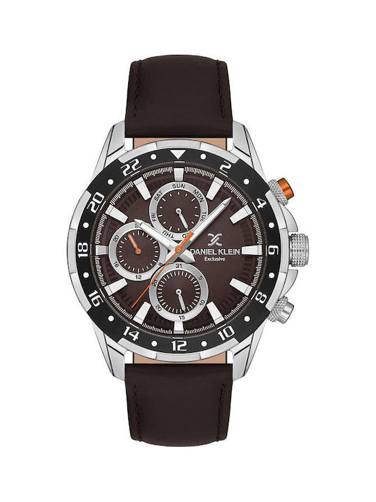 Daniel Klein Exclusive Watch Battery with Brown Leather Strap