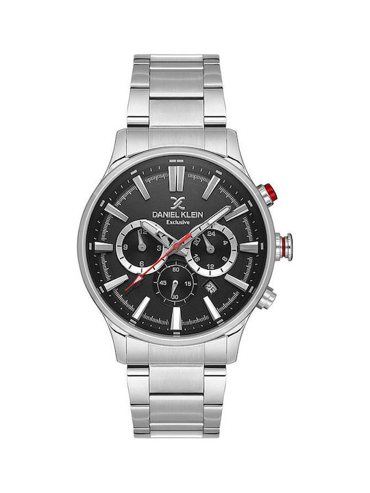 Daniel Klein Exclusive Uhr Chronograph Batterie mit Silber Metallarmband