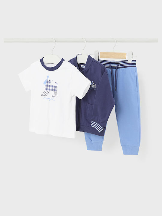 Mayoral Kinderkleidung Set mit Hose Sommer 3Stück Dark blue
