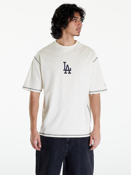 New Era La Dodgers Mlb Bluza Bărbătească cu Mânecă Scurtă Off White/ Navy