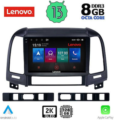 Lenovo Sistem Audio Auto pentru Hyundai Santa Fe 2005-2013 (Bluetooth/USB/AUX/WiFi/GPS/Apple-Carplay/Android-Auto) cu Ecran Tactil 9"