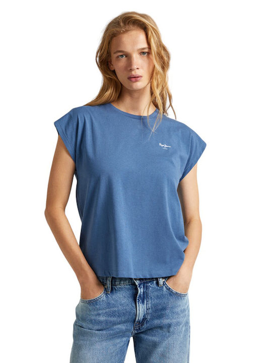 Pepe Jeans Women's Athletic Blouse Short Sleeve Blue