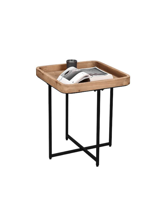 Square Side Table Jenny Natural-black 40- L50xW50xH54cm