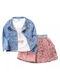 Εβίτα Kids Set with Skirt Summer 3pcs Somon