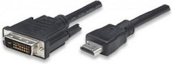 Techly Cable DVI-D male - HDMI male 1.8m Μαύρο (304611)