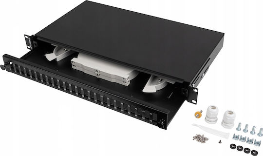 Lanberg Panou Patch Optic pentru Rack 1U 19" 24 Porturi Negru