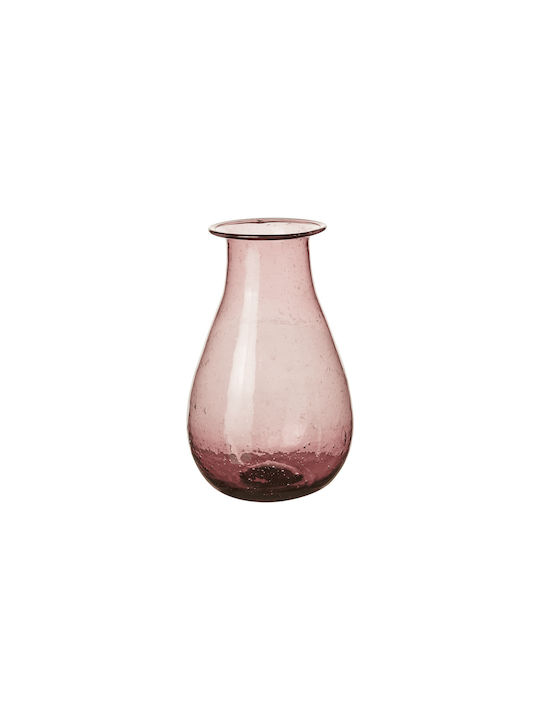 Affari Διακοσμητικό Βάζο Γυάλινο Violetta Ροζ Φ11xΥ18cm
