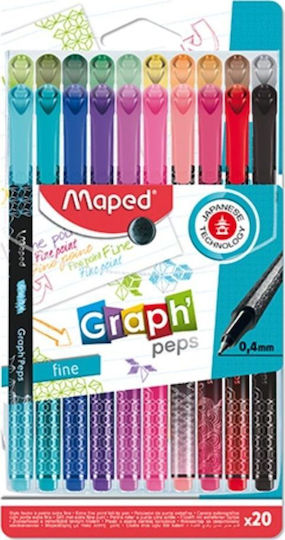 Maped Maped Zeichenstifte 0.4mm Fein Set 20 Farben