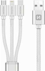 Swissten USB към Lightning / Type-C / micro USB Кабел 1.2м 72501102 Swissten USB към Lightning / Type-C / micro USB Кабел 1.2м 72501102