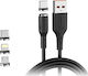 Denmen USB to Lightning / Type-C / micro USB Cable Μαύρο 1m (29367)