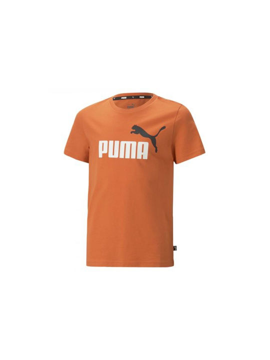 Puma Logo Tee Παιδικό T-shirt Πορτοκαλι