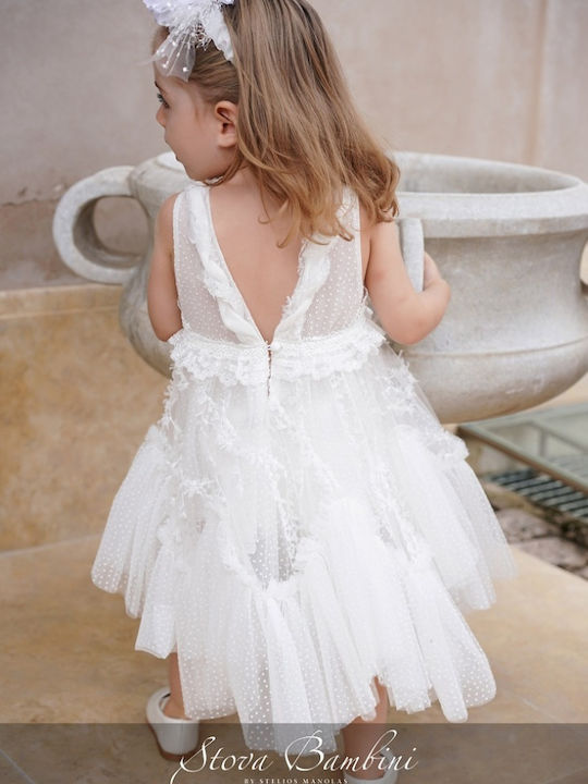 Stova Bambini Rochie De Botez Ecru Din Tulle