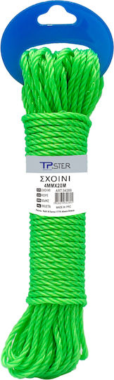 Tpster Σχοινί Διαμέτρου 4mm με Μήκος 20m Πράσινο Πράσινο