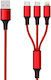 2GO USB to Lightning / Type-C / micro USB Cable Κόκκινο 1.5m (797150)