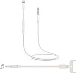 Αντάπτορας 3.5mm to Lightning Cable Λευκό 1m (PR16-LIGHTNING-AUX-OEM)