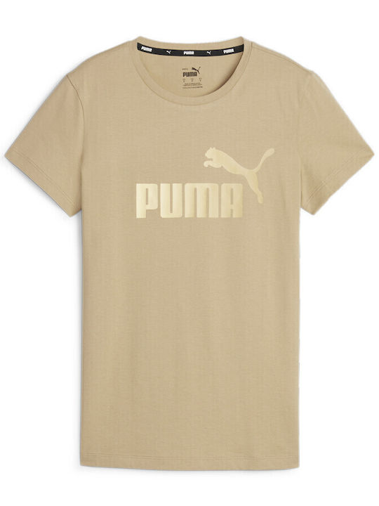 Puma Damen Sport T-Shirt Polka Dot Beige