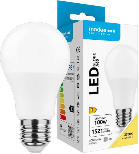Modee Lighting LED-Lampe 13.8W 120mm für Fassung E27 und Form A60 Warmes Weiß 1521lm