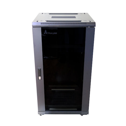 Extralink Επιδαπέδια Καμπίνα Rack 22U Μαύρο EX.14398
