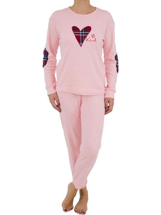 Fawn Winter Damen Pyjama-Set Rosa